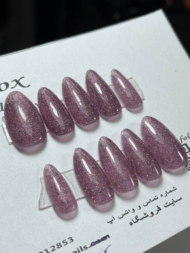 ناخن مصنوعی دیسکو صورتی تیره (سفارشی) از جنس کاشت