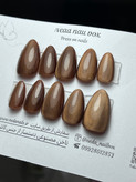 ناخن مصنوعی گلد موکا تیره آماده ارسال